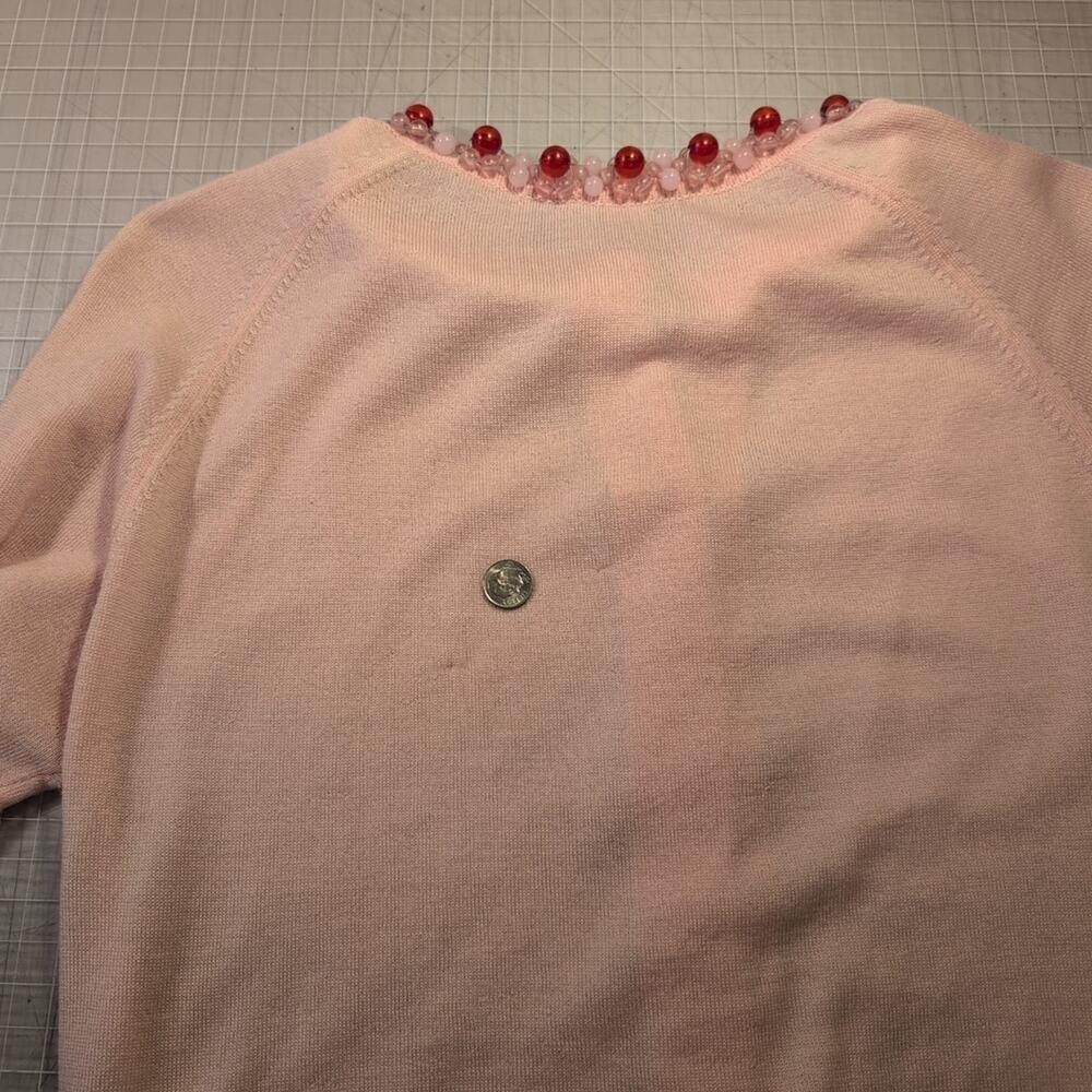 Simone Rocha Embellished Pink Merino Wool Cardigan, size XS, made in Italy - Picture 8 of 12